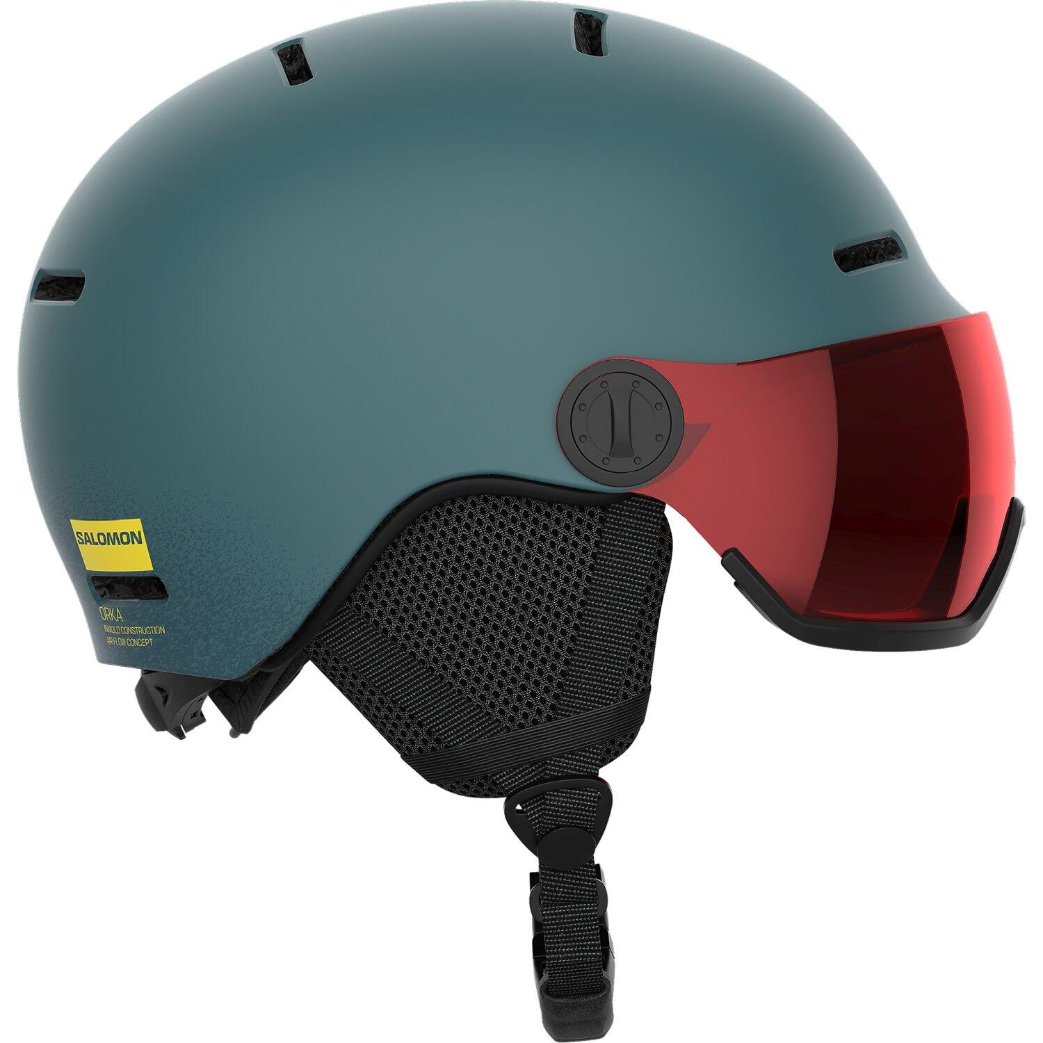 Salomon - Salomon Orka Visor Junior Casque Ski - S - North - Casque - Rouge|vert - Decathlon