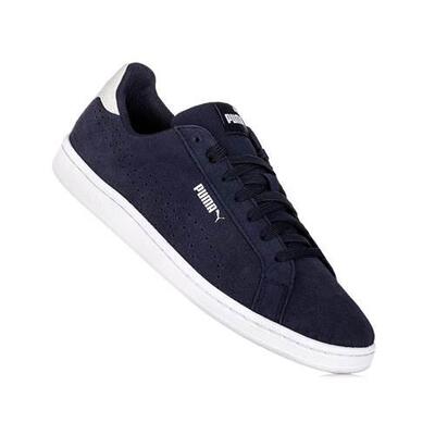 Heren smash perf leather trainers (wit/zwaar blauw)