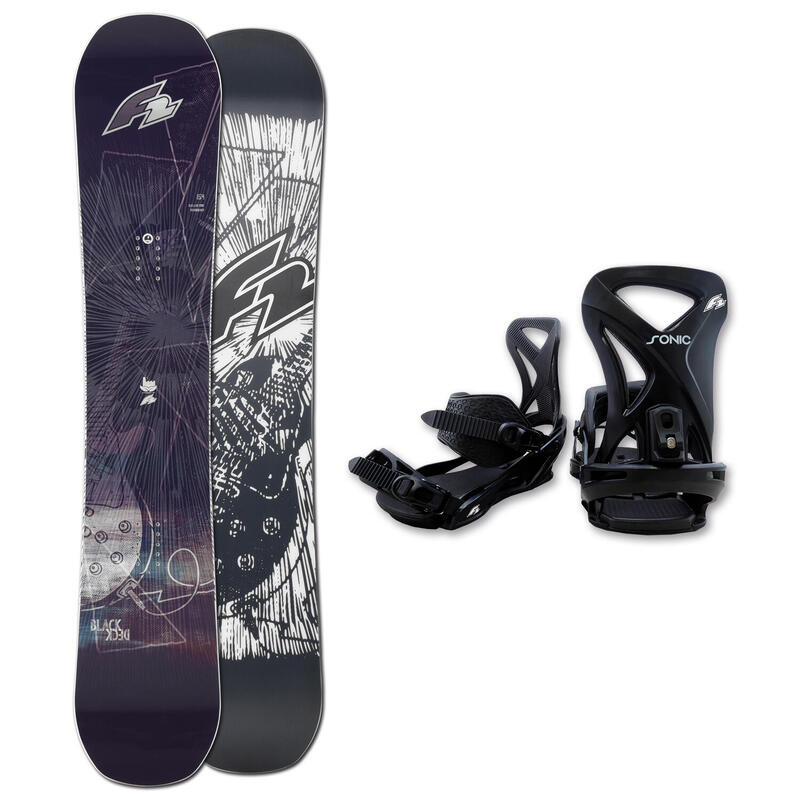 Snowboard F2 Blackdeck 163w (Set), inkl. Bindung mit Befestigungsmaterialien