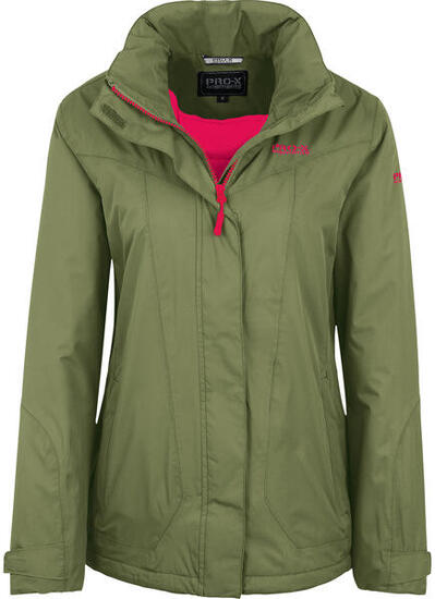 Veste fonctionnelle pour femme CINDY vert roseau/rouge cerise