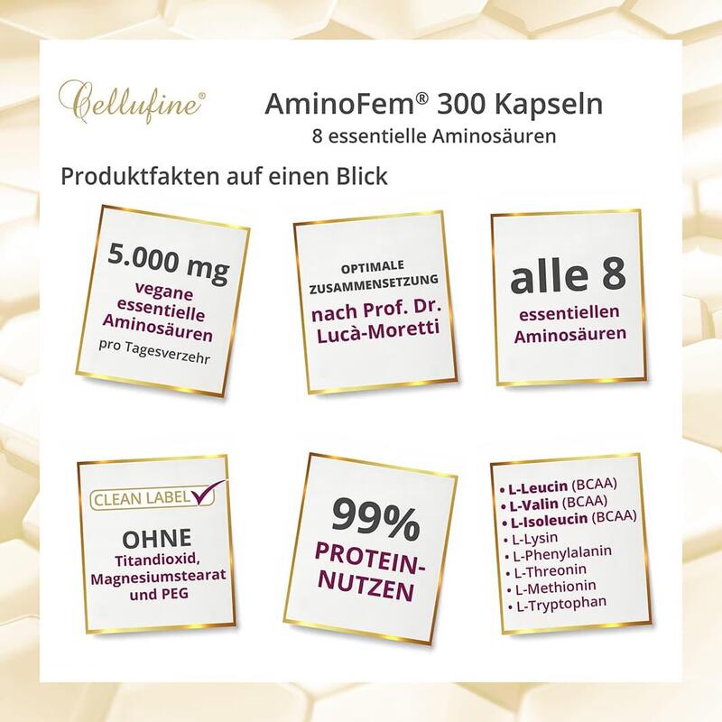 AminoFem® Aminosäuren - EAA + BCAA - 500 mg - 300 vegane Kapseln