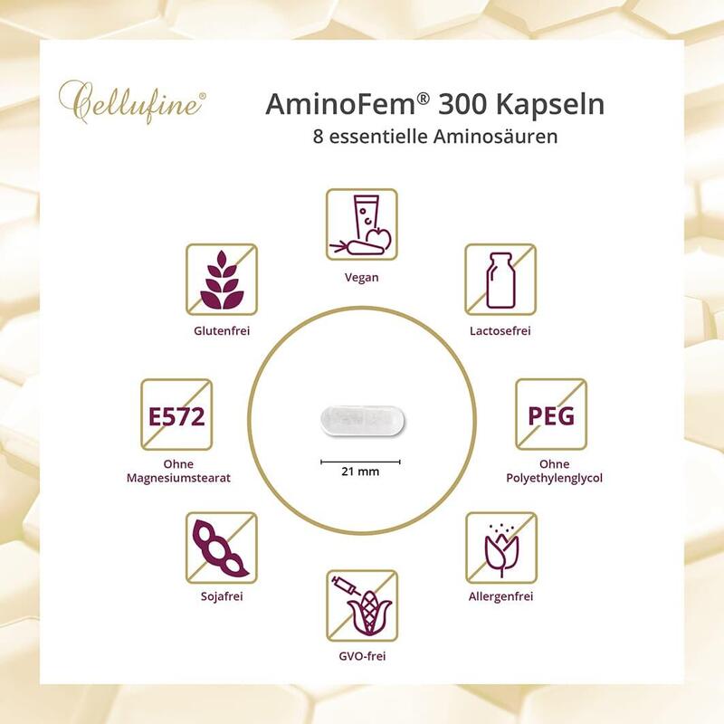 AminoFem® Aminosäuren - EAA + BCAA - 500 mg - 300 vegane Kapseln