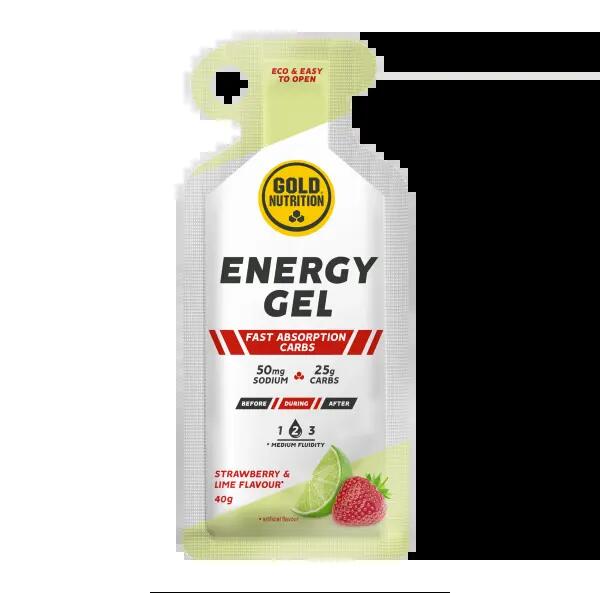 Gel energizant Energy cu capsuni si lime, GoldNutrition, 40 g 2/2