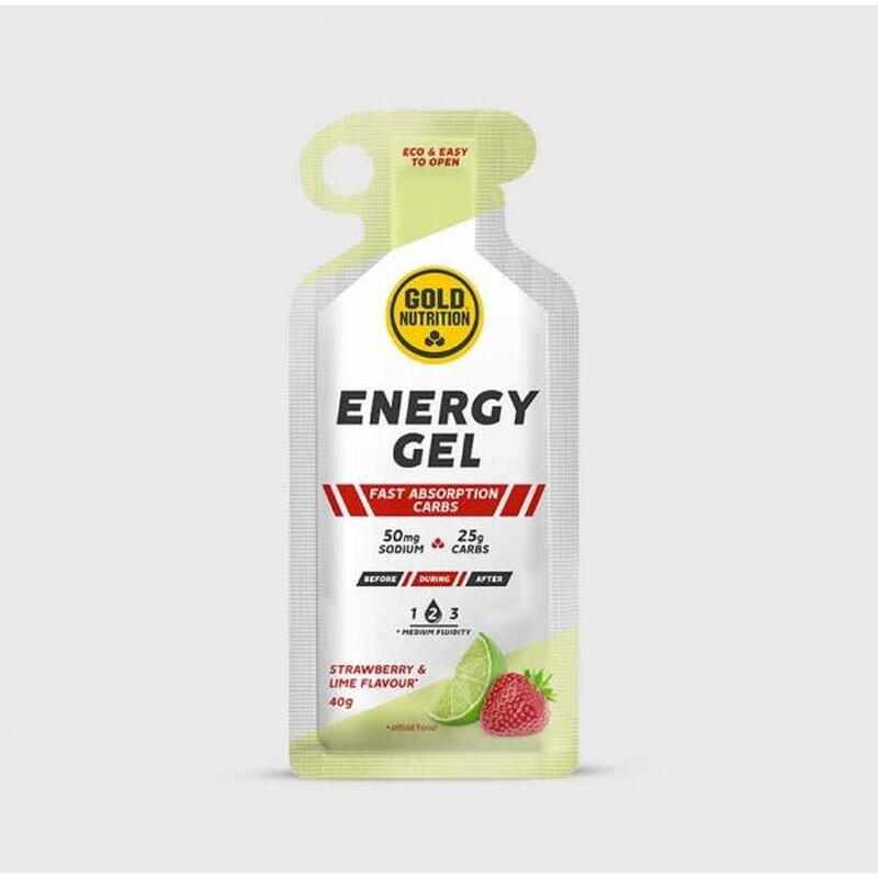 Gel energizant Energy cu capsuni si lime, GoldNutrition, 40 g