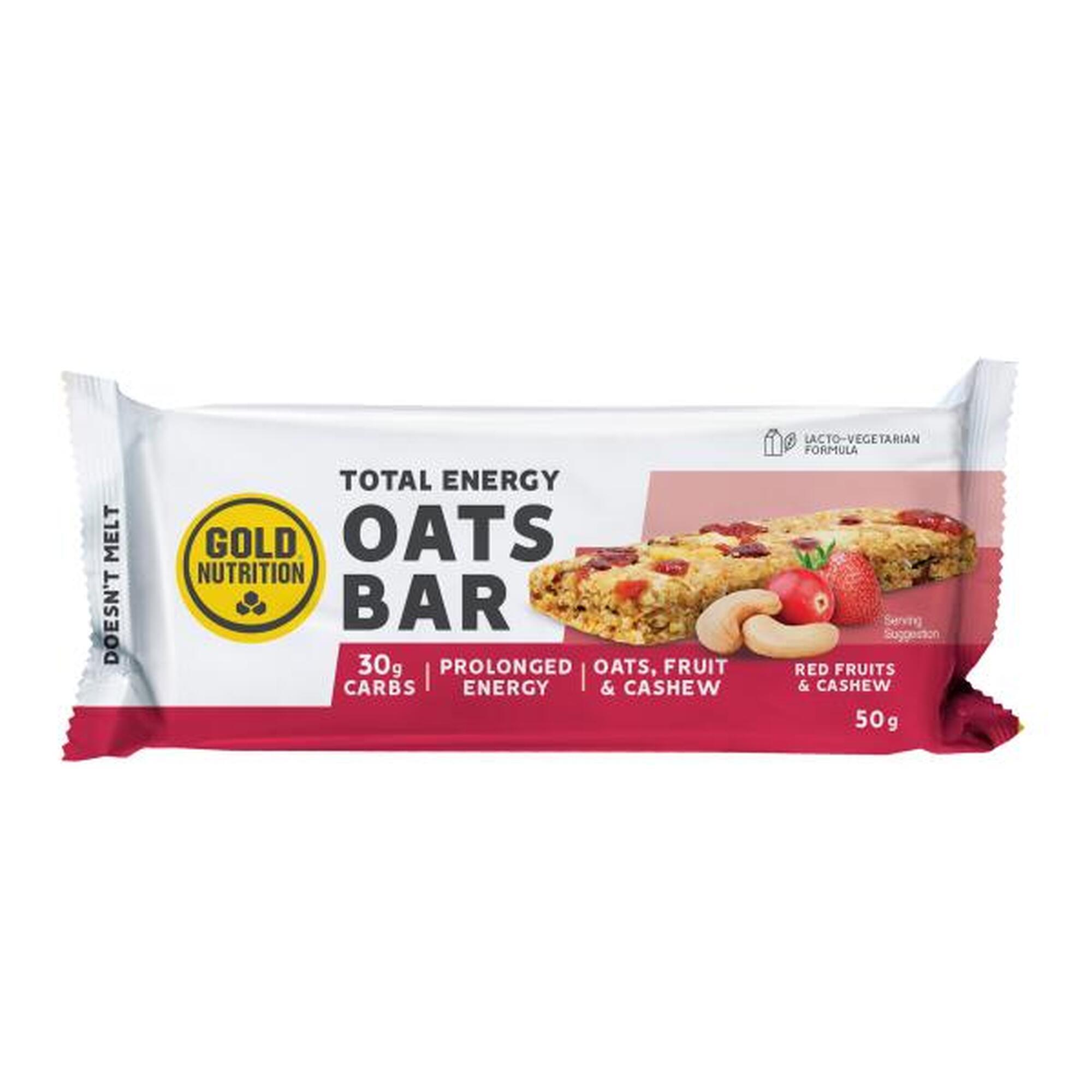 Baton din ovaz cu fructe rosii-caju, GoldNutrition, Total Energy Oats Bar, 50g