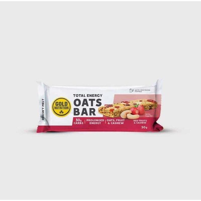 Baton din ovaz cu fructe rosii-caju, GoldNutrition, Total Energy Oats Bar, 50g