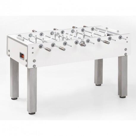 Calciobalilla G500 PURE WHITE Garlando piano gioco vetro