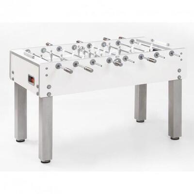 Calciobalilla G500 PURE WHITE Garlando. piano gioco vetro