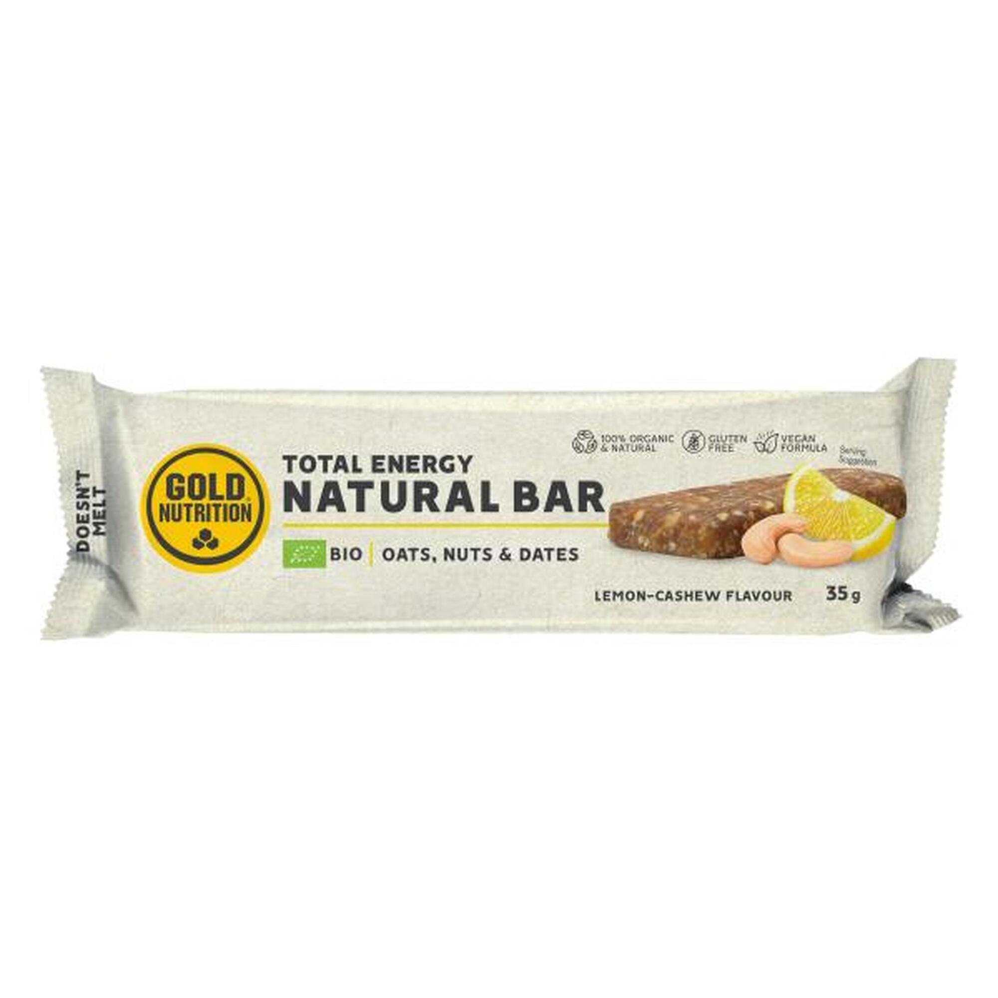 Baton energizant cu lamaie si caju Bio Natural Bar, GoldNutrition, 35 g