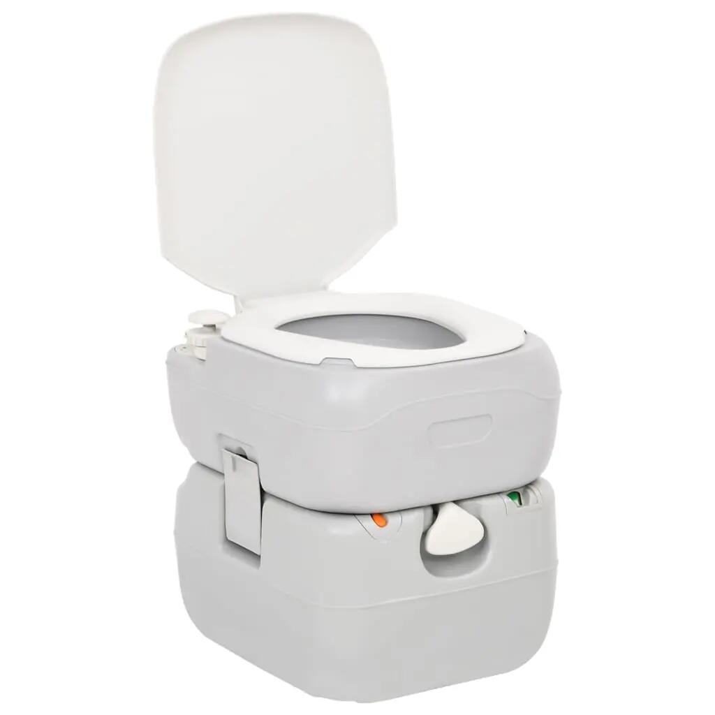 Sanita portátil p/ campismo 22+12 L PEAD cinzento e branco 3/7