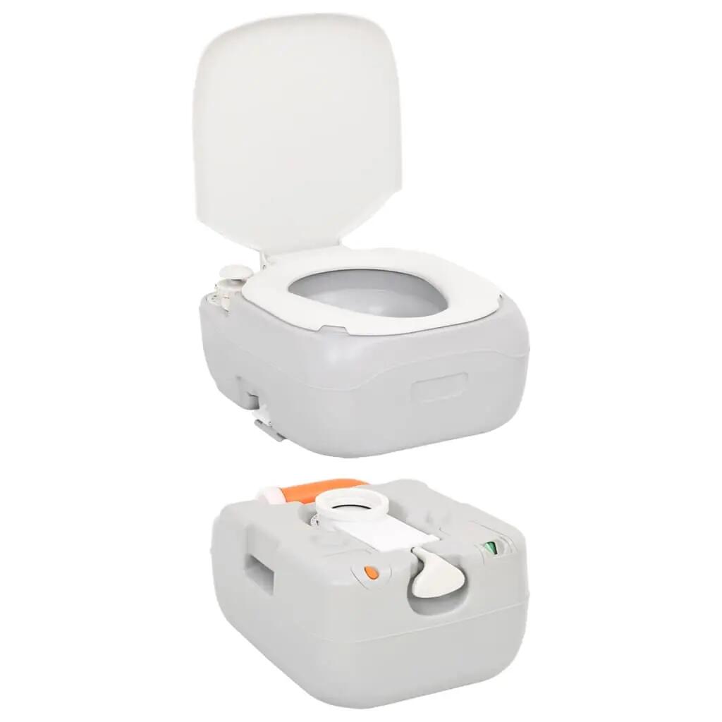 Sanita portátil p/ campismo 22+12 L PEAD cinzento e branco 4/7