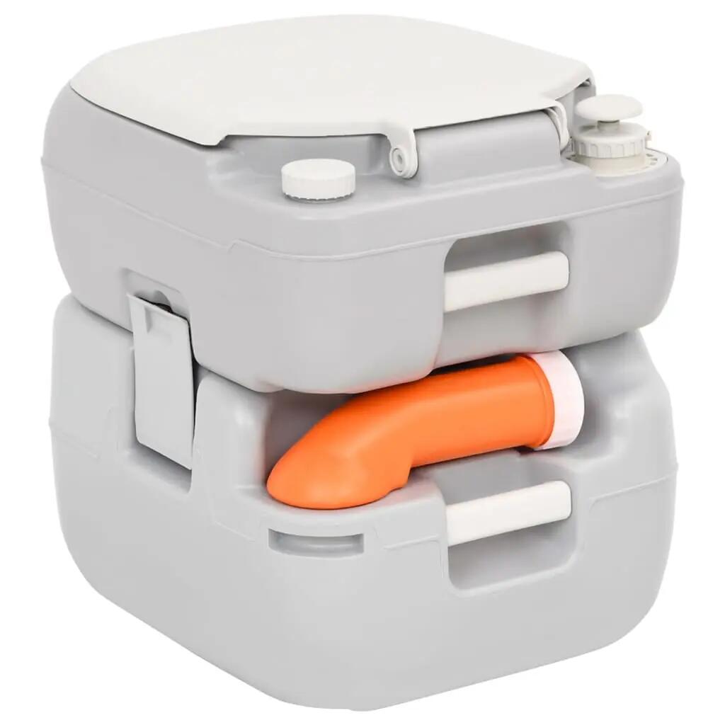Sanita portátil p/ campismo 22+12 L PEAD cinzento e branco 5/7