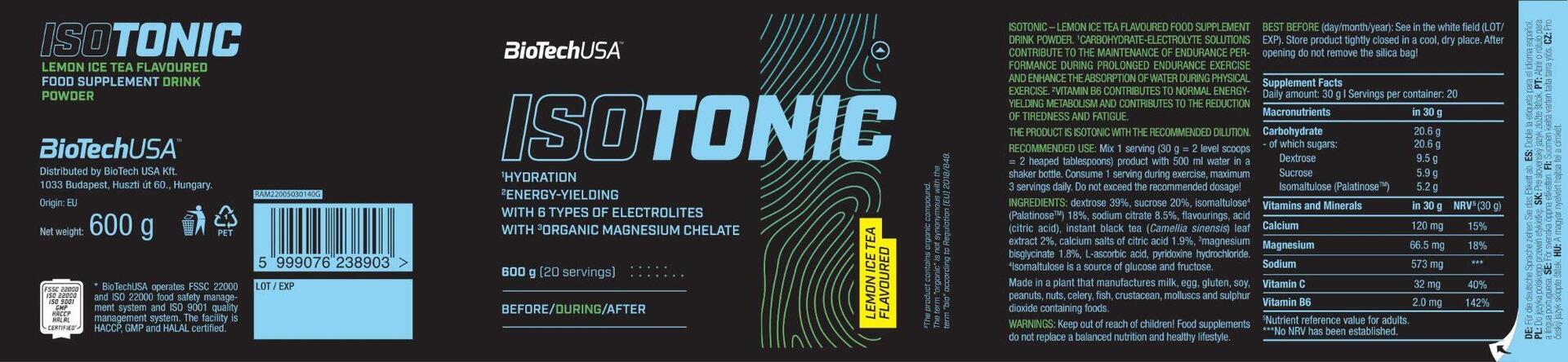 IsoTonic (600g) - Lemon Ice Tea