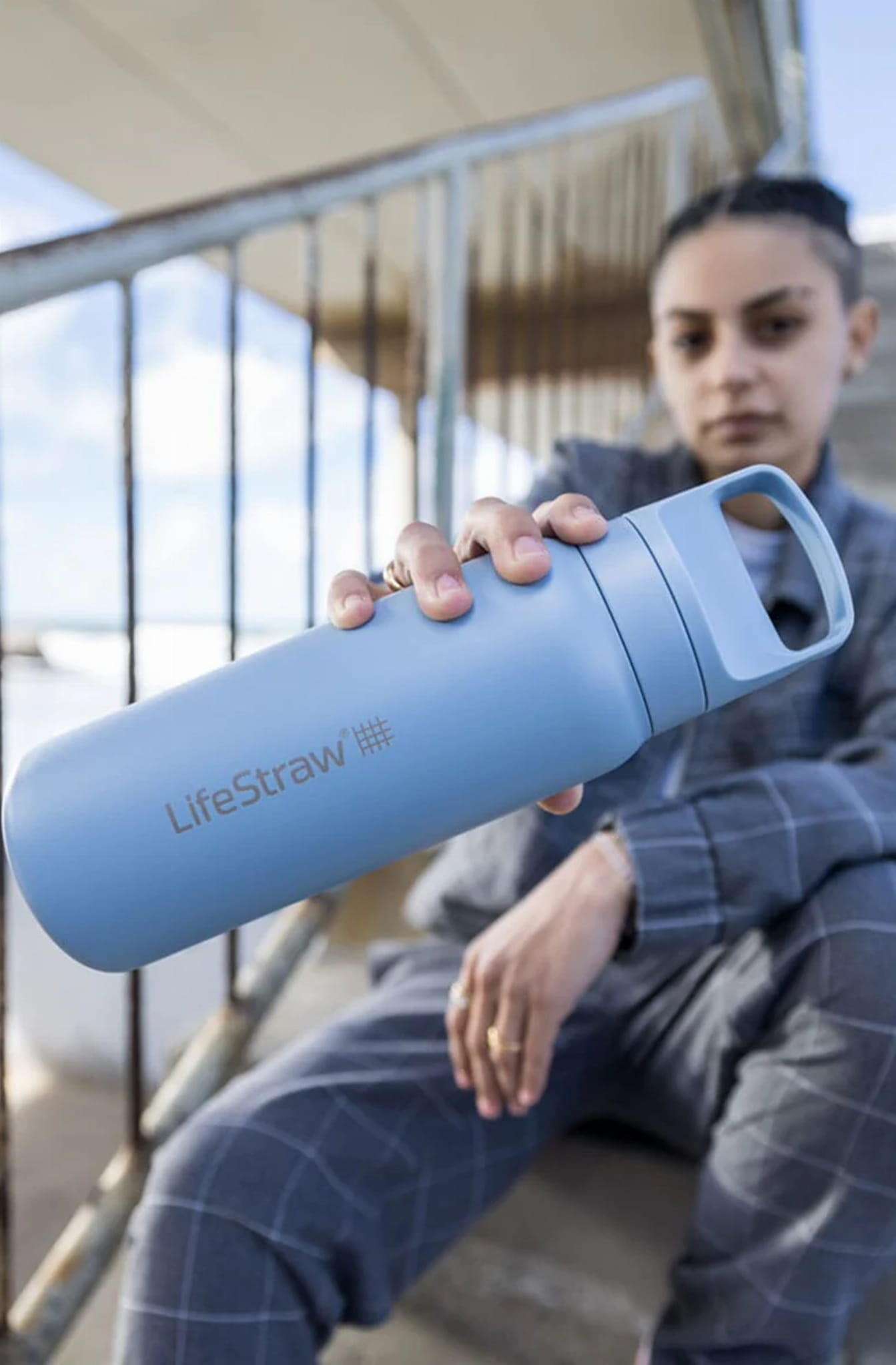 Lifestraw Go 2.0 Waterfles met Filter - Roestvrijstaal - 700ml - Oranje 7/8