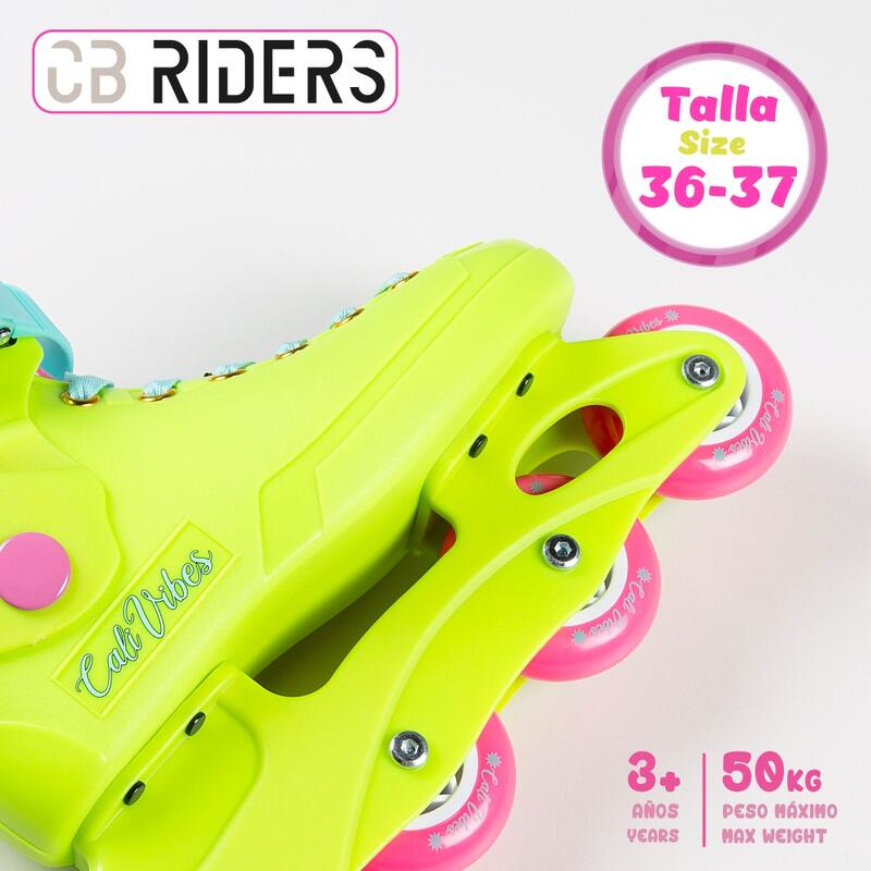 Patins em linha amarelo neon CB Riders