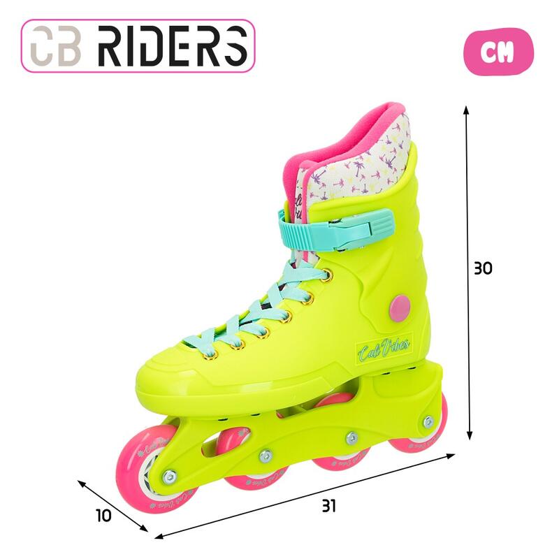 Patins em linha amarelo neon CB Riders