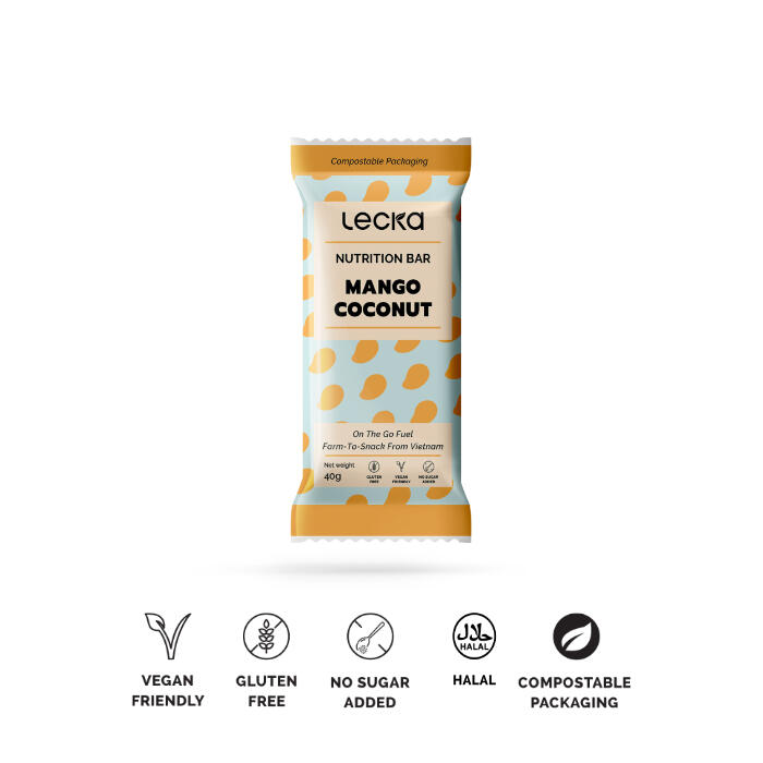 NATURAL VEGAN NUTRITION BAR - MANGO COCONUT (BOX OF 12 x 40g)