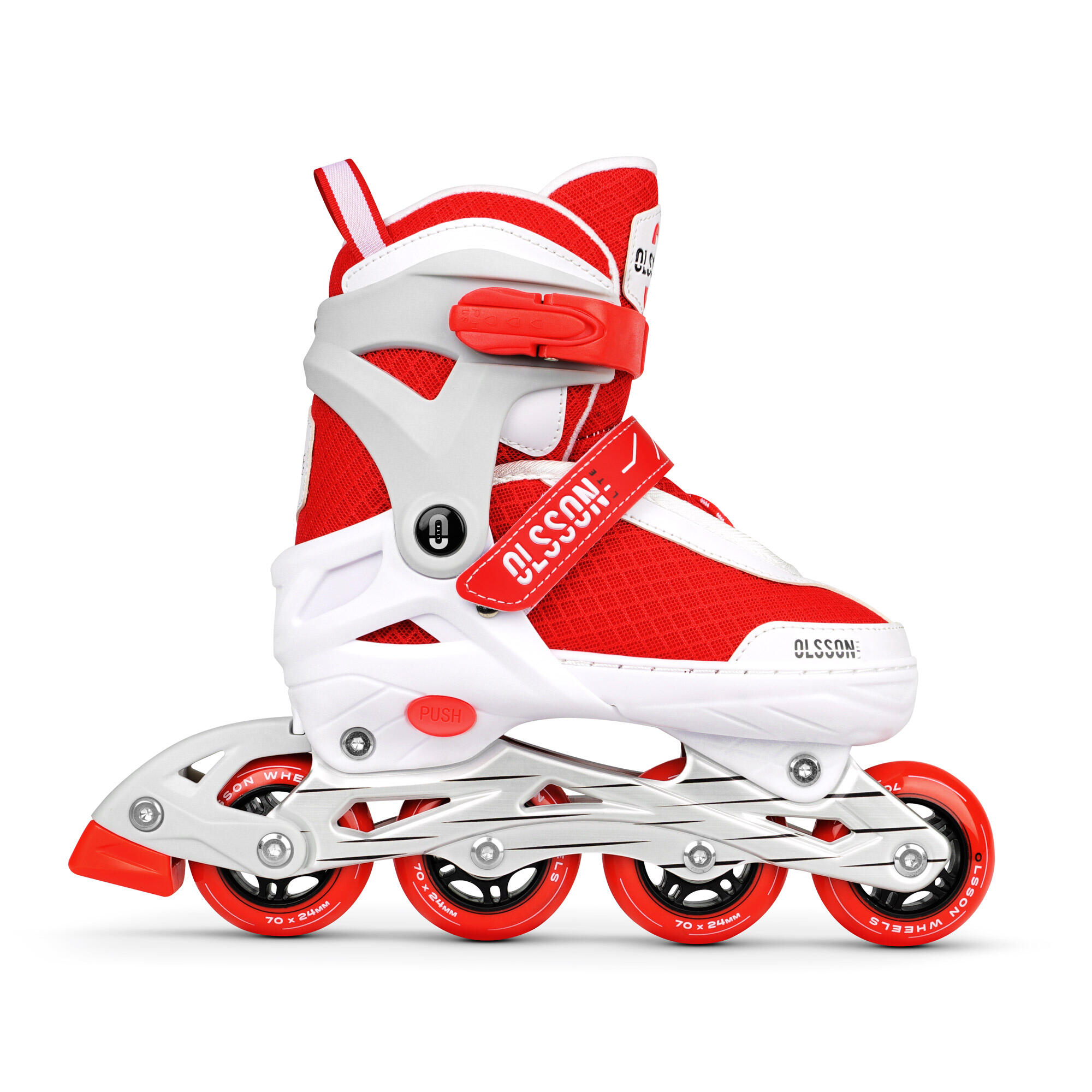 Patines Línea OLSSON HALLEY Rojo talla ajustable (32-35) ABEC7 chasis aluminio 2/7
