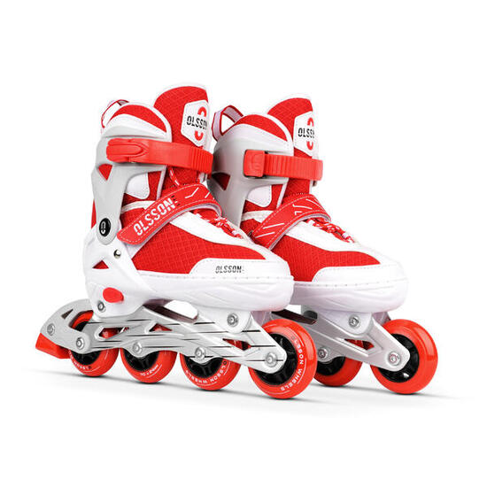 Patines Línea OLSSON HALLEY Rojo talla ajustable (32-35) ABEC7 chasis aluminio