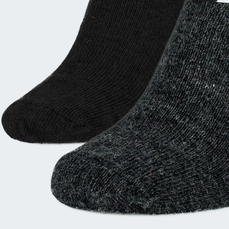 Wollen sokken 2 paar | schapen en alpaca | mannen en vrouwen | zwart/antraciet