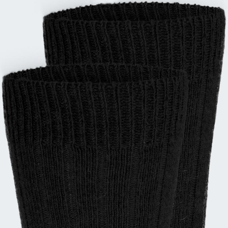 Chaussettes laine 2 paires | Mouton et alpaga | Femme et homme | Noir