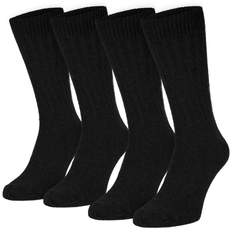 Chaussettes laine 2 paires | Mouton et alpaga | Femme et homme | Noir