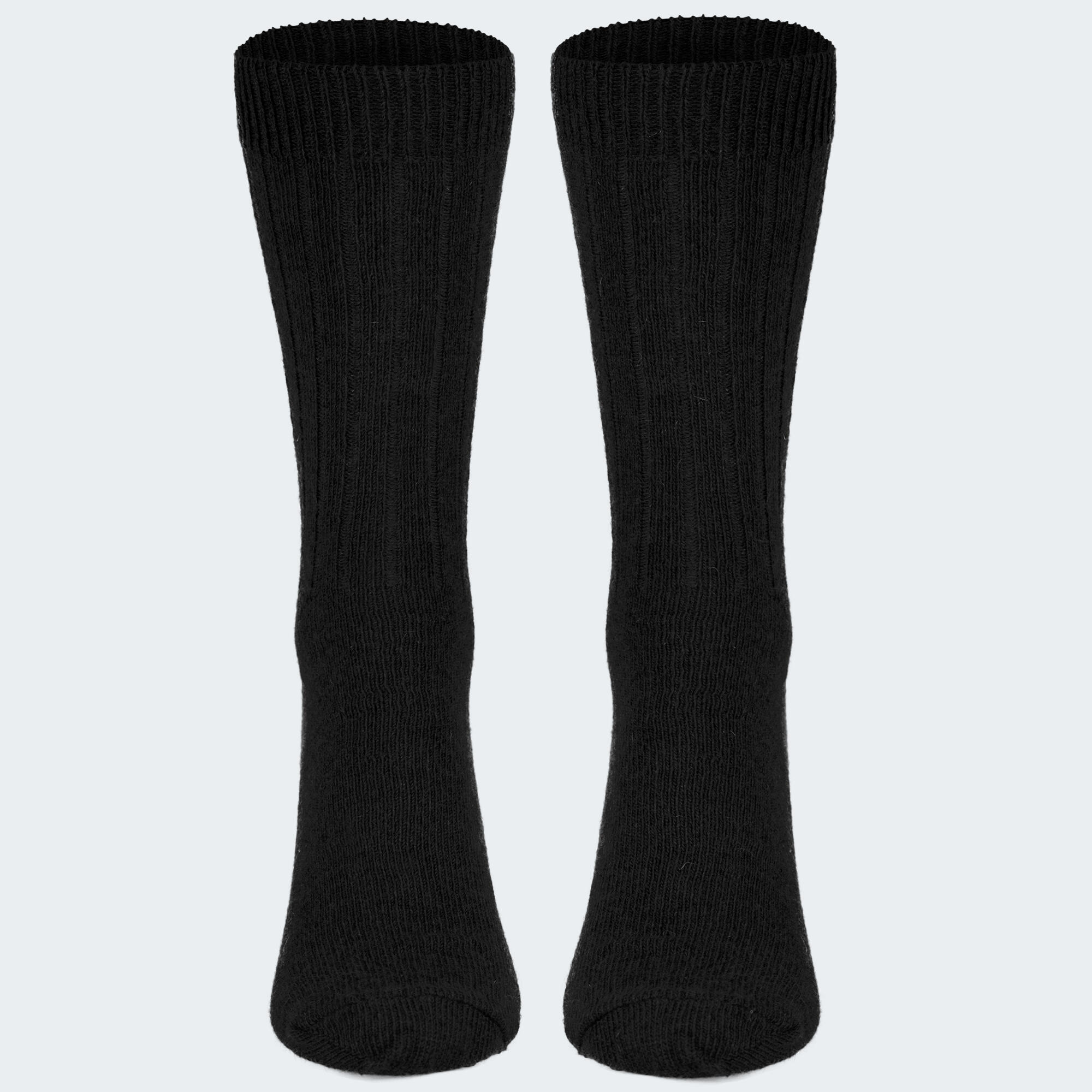 Calzini di lana 2 paia | Calze pecora e alpaca | Donna e uomo | Nero 4/6