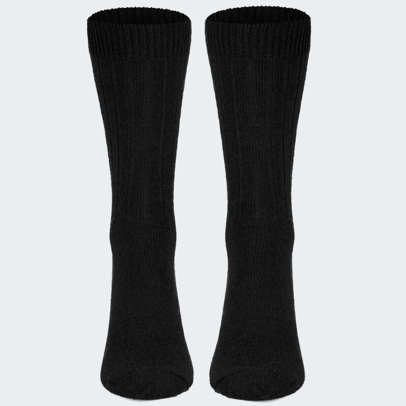 Chaussettes laine 2 paires | Mouton et alpaga | Femme et homme | Noir