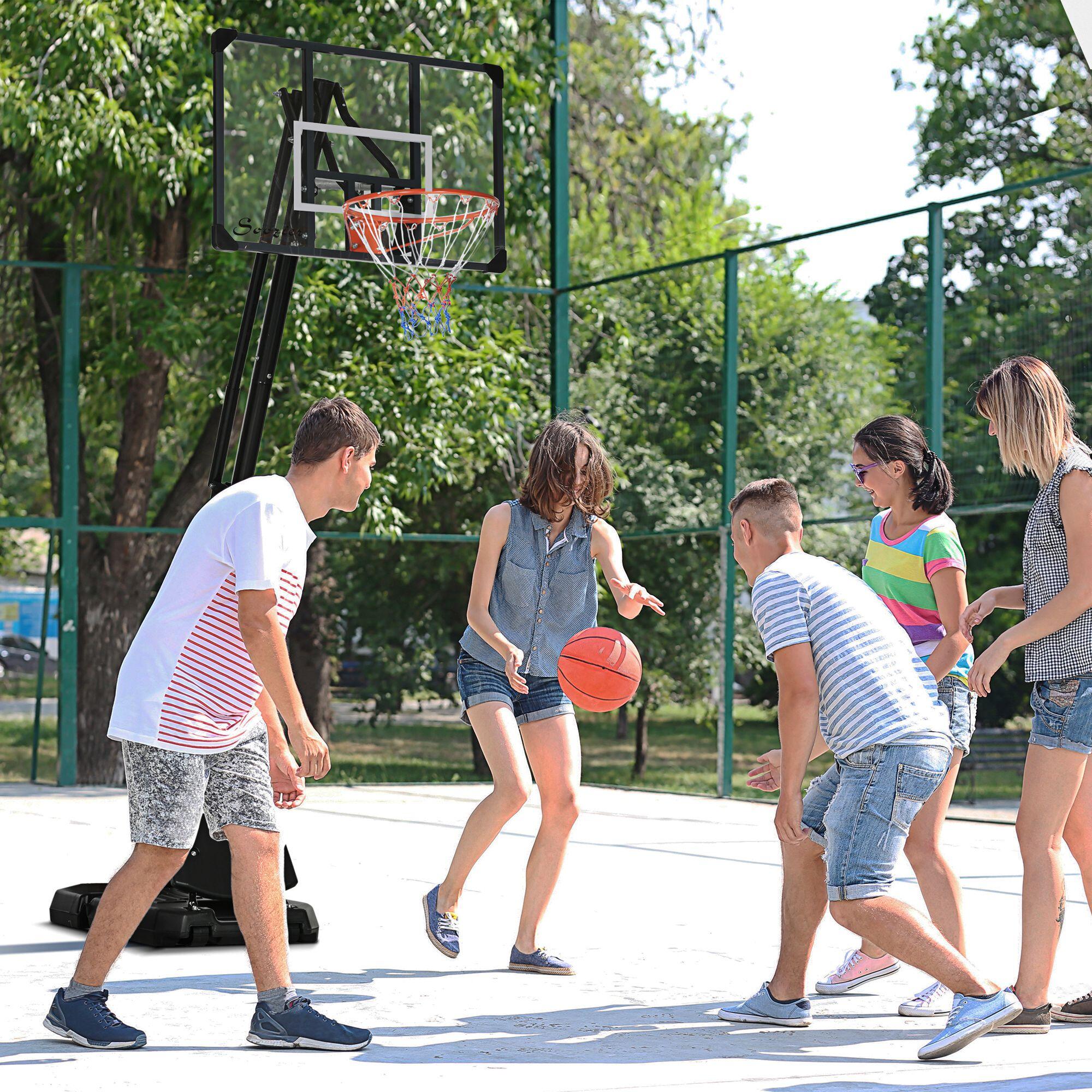 SPORTNOW Canestro Basket in Acciaio Regolabile in Altezza e con Ruote 2/8
