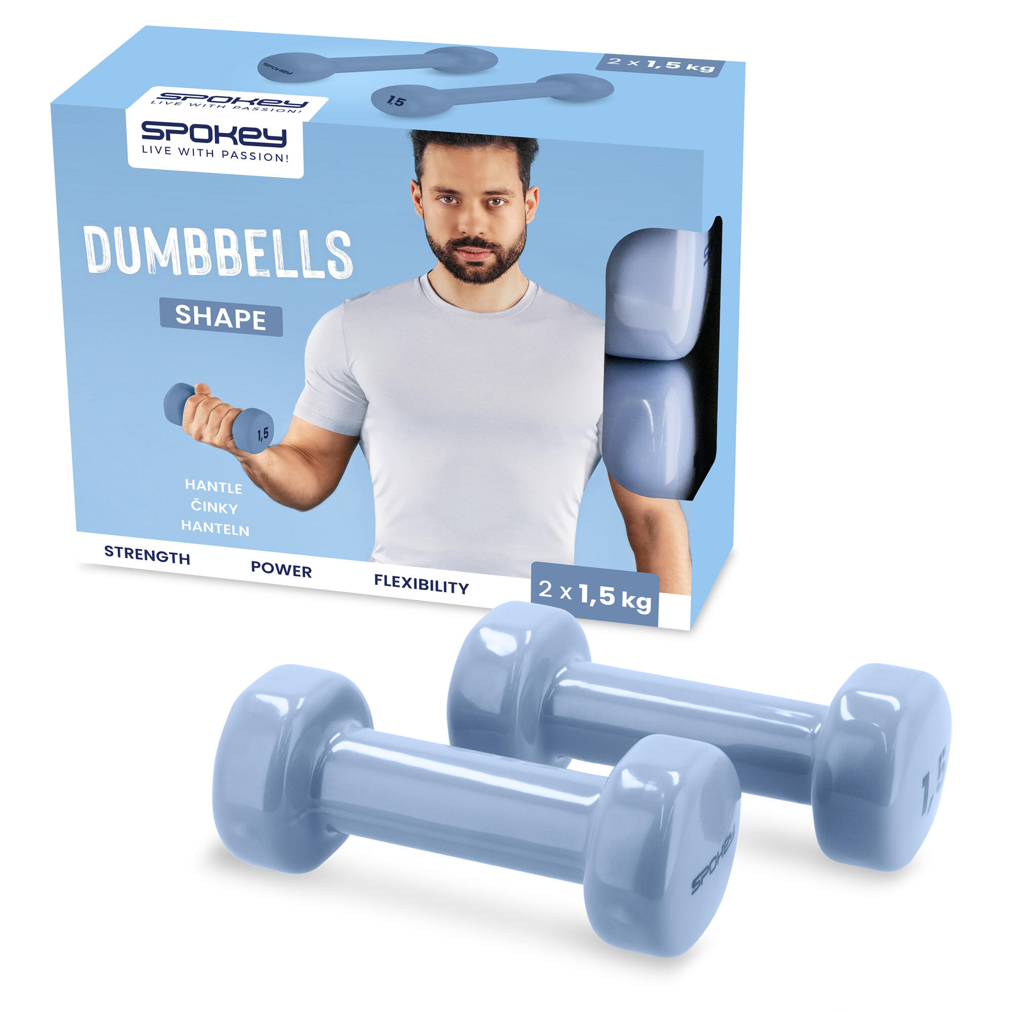 Set di manubri in vinile Spokey Shape 2x 1,5 kg 2/7