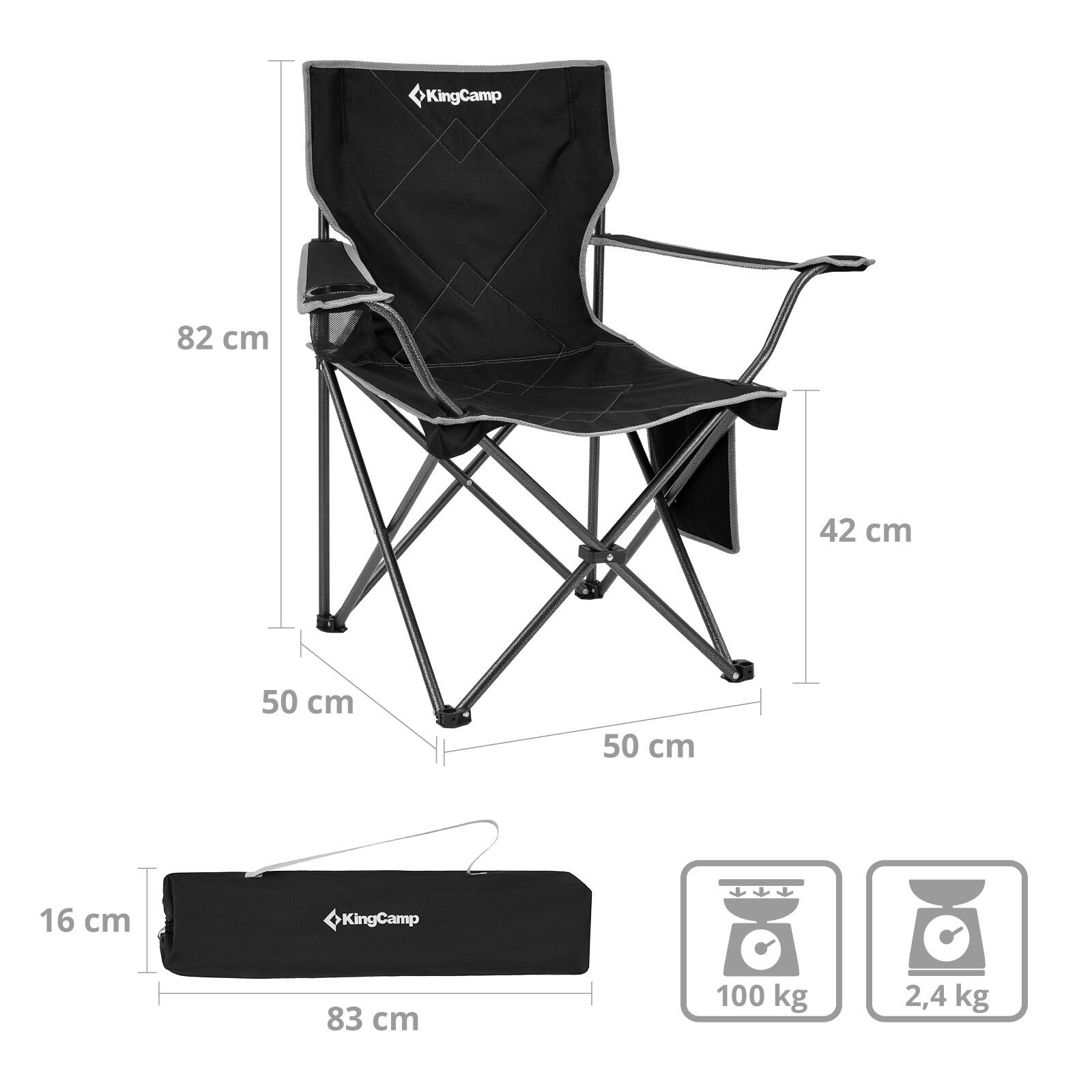 Sedia da Campeggio Tanger pieghevole XL spiaggia Acciaio leggero 120kg 2/7