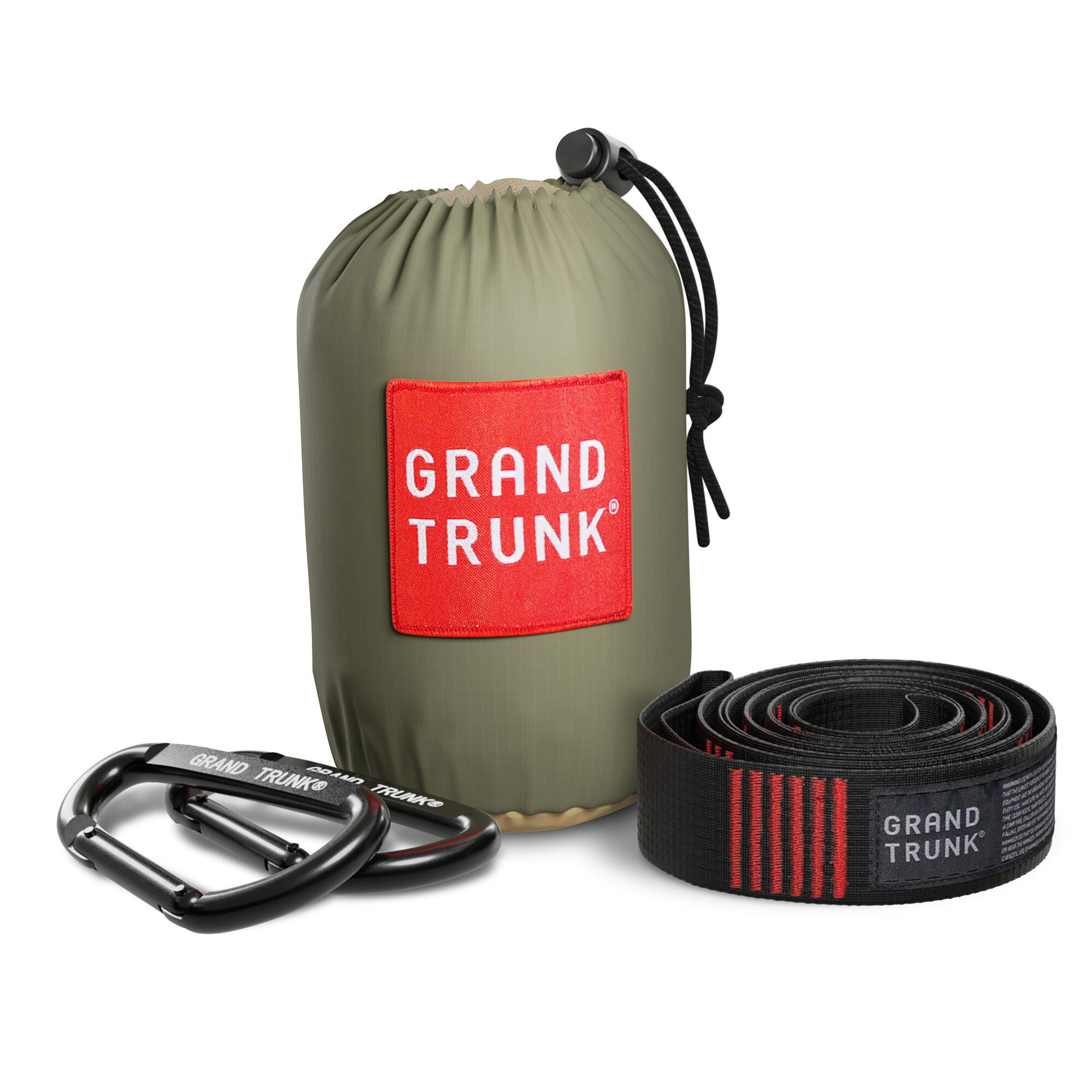 Hamak Grand Trunk Double Delux Parachute Nylon + Straps olive/khaki 3/7