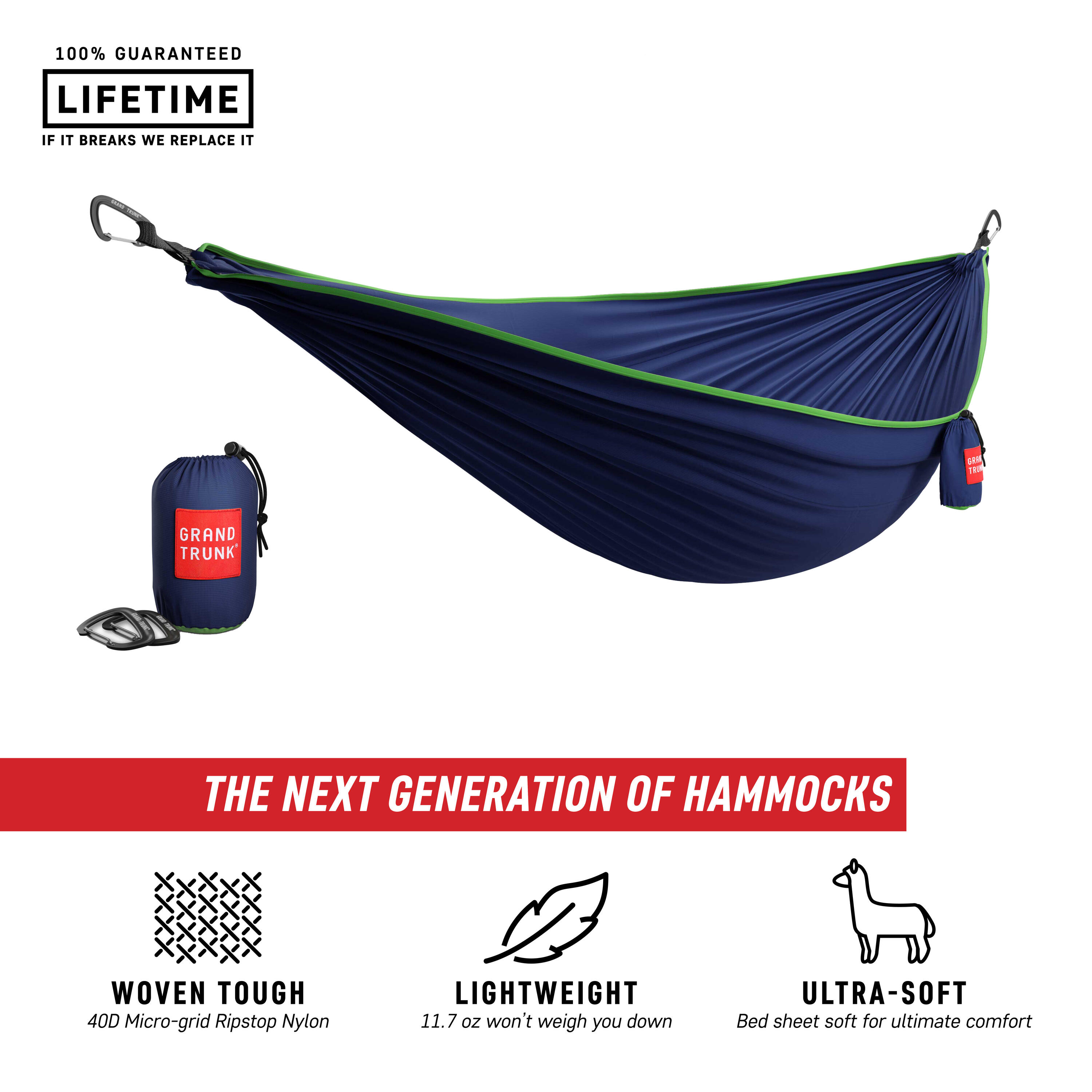 Hamak Grand Trunk Trunk Tech Double navy/green 2/6