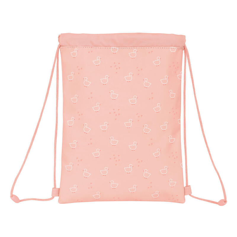 Bolsa Mochila con Cuerdas Patito Rosa