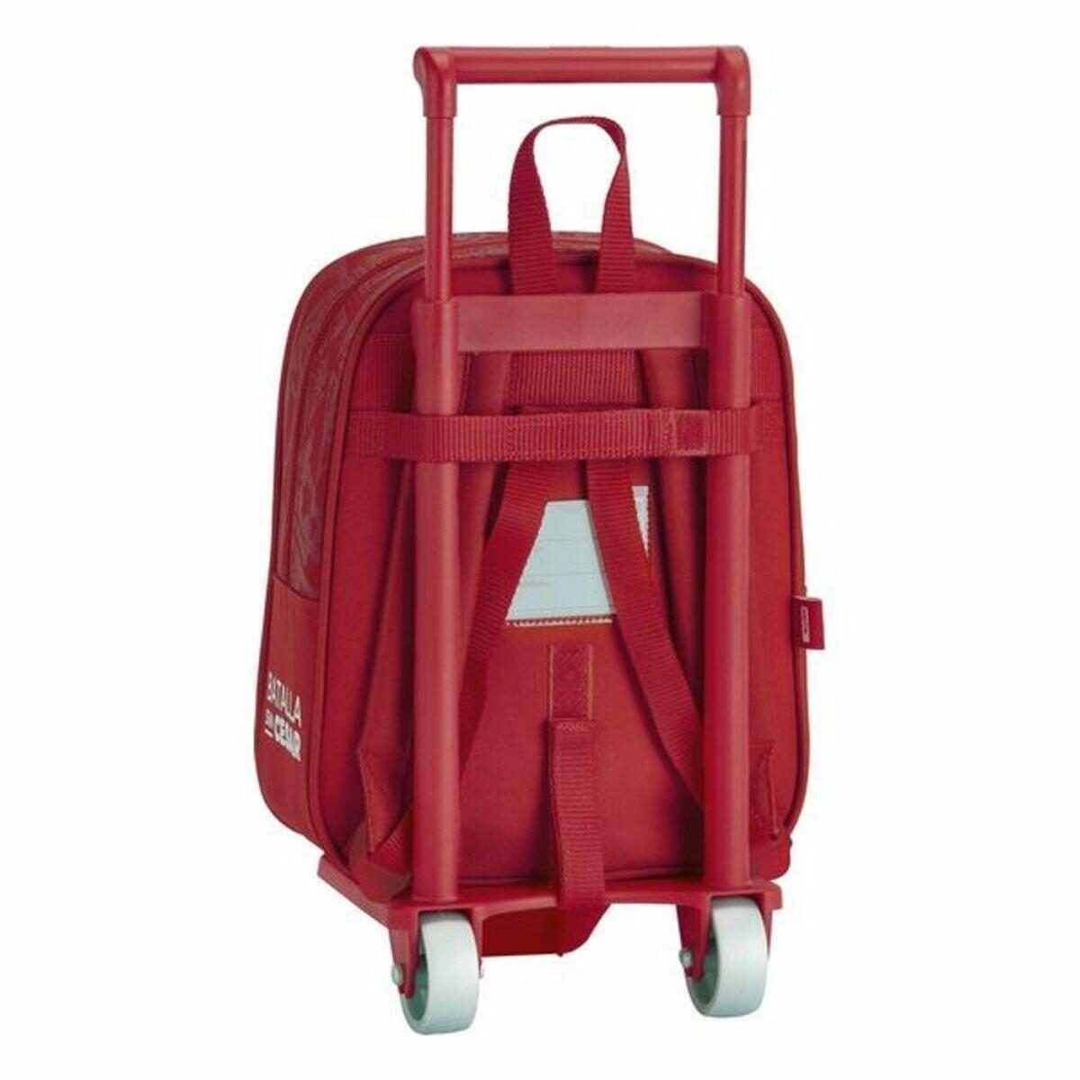 Mochila Escolar com Rodas Real Sporting de Gijón Vermelho 3/4