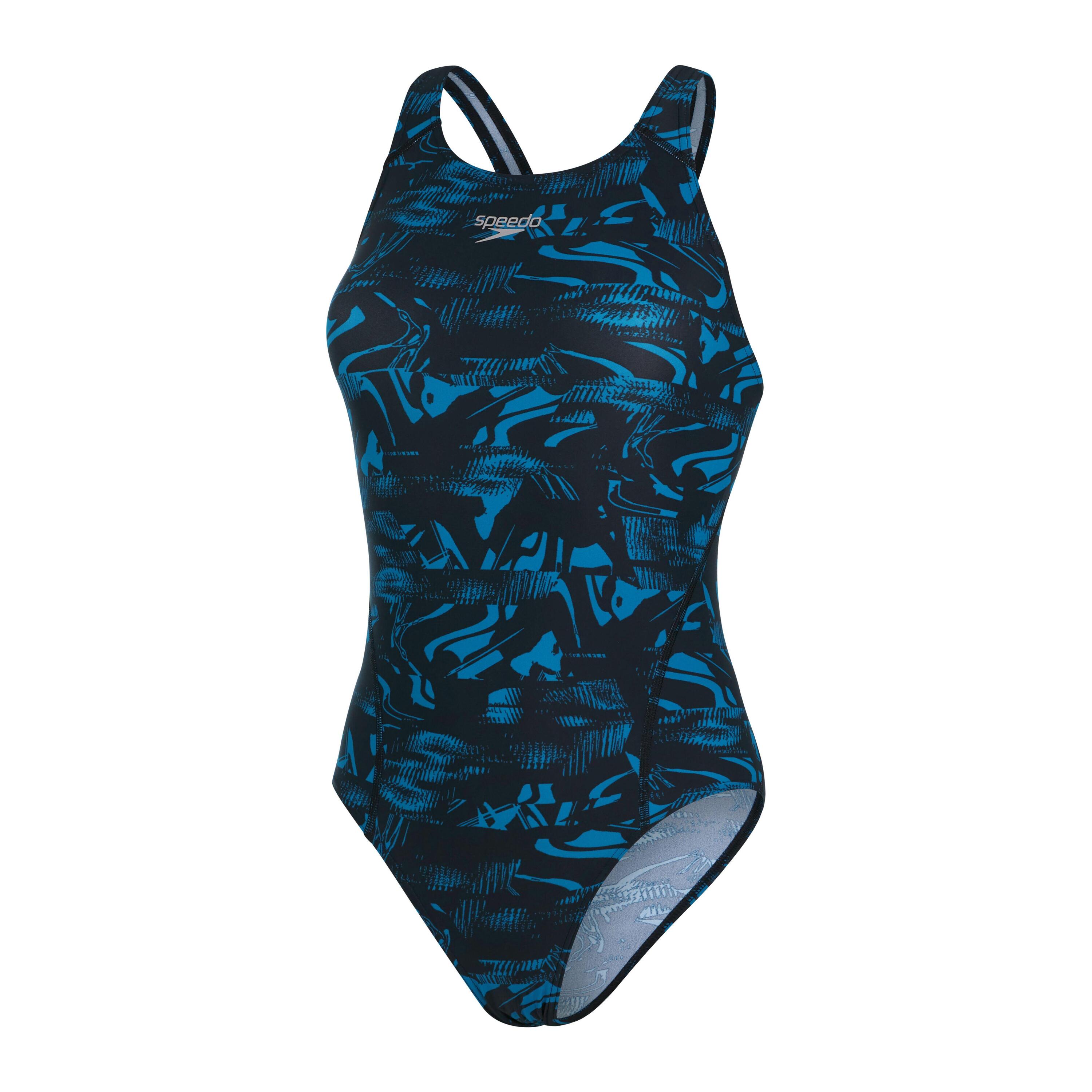 Maiô Speedo Allover Recordbreaker - Preto/Verde-petróleo Nórdico - Tamanho 34 7/7