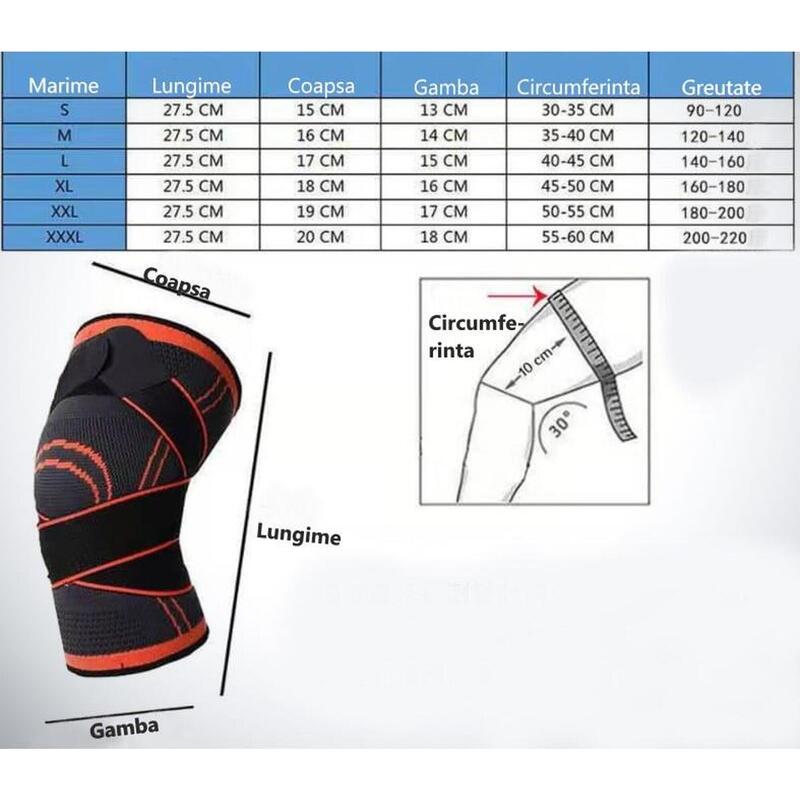 Genunchiera elastica ajustabila, Orteza genunchi cu bretele elastice