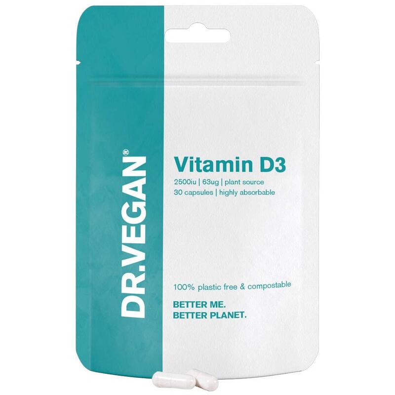 DR.VEGAN Daily Vitamin D3, 2500 UI (63mcg) | 30 Cápsulas Veganas | Uno por día