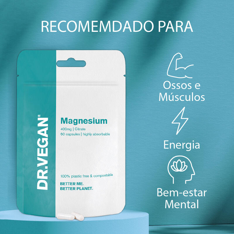 DR.VEGAN Daily Magnesium Citrate, 400mg | Dois por dia