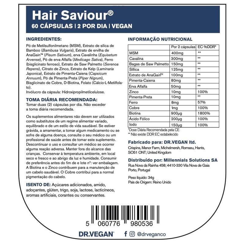 DR.VEGAN Hair Saviour| Fortalecimiento del cabello | 2 al día