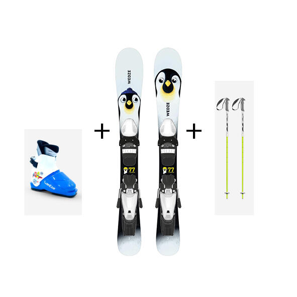 Verhuur - Pack Pinguin: SKI+SCHOENEN+STOKKEN (67 tot 92 CM)