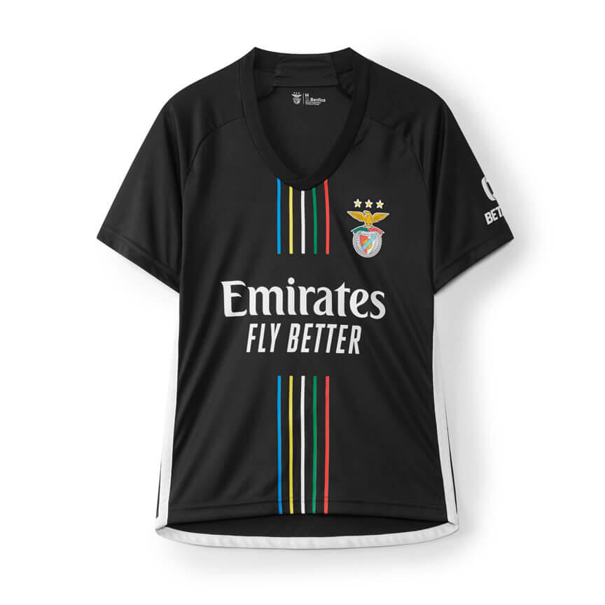 Sl Benfica - Réplique Maillot Extérieur Benfica 2023 2024 Femme - Maillot Manches Courtes - Noir - 36 Xs - Decathlon