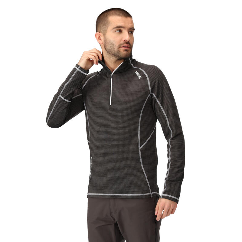 Heren Yonder Quick Dry Vochtigheid Wicking Half Zip Fleece Jasje (Zwart)