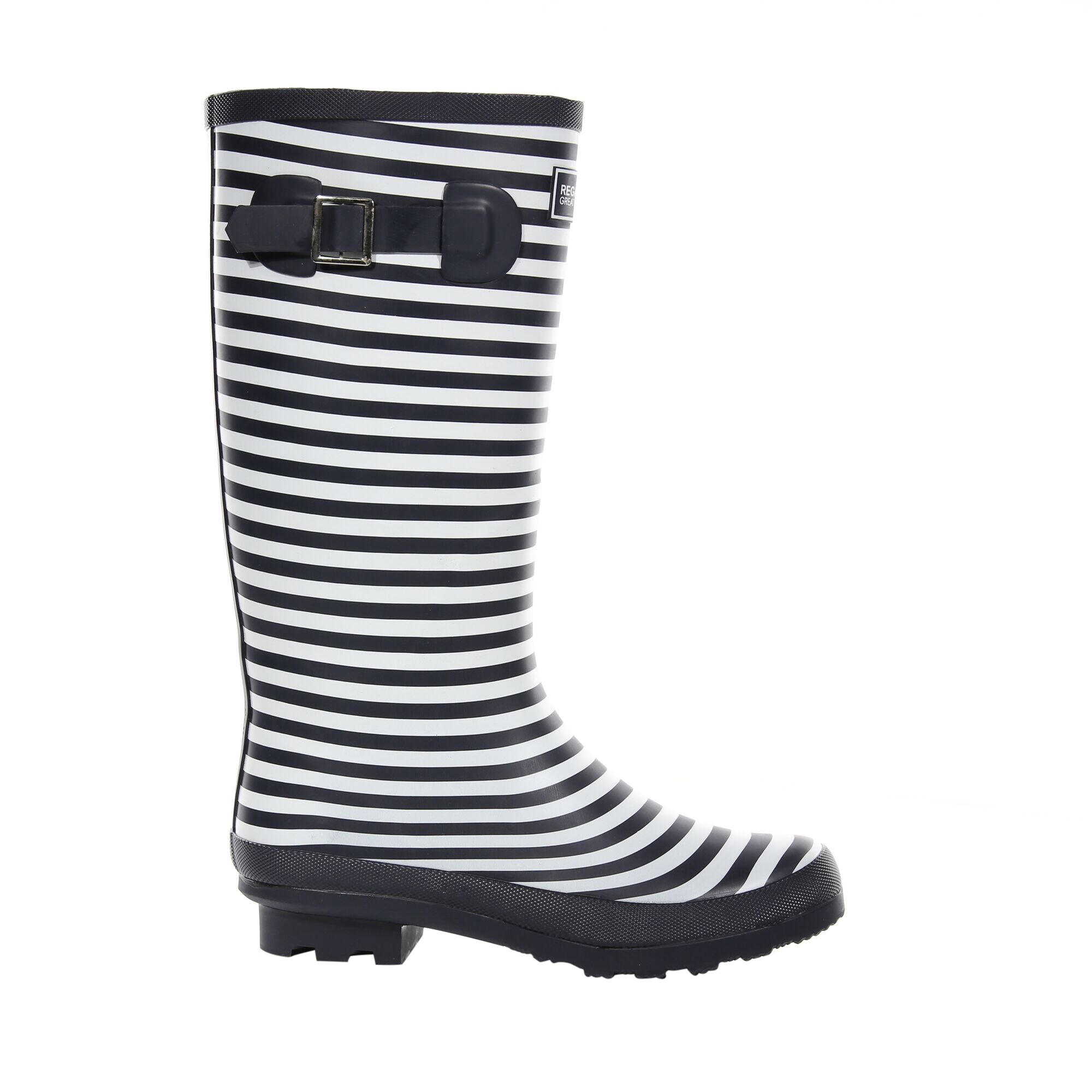 Womens/Ladies Ly Fairweather II Tall Durable Wellington Boots (Navy/White) 3/4