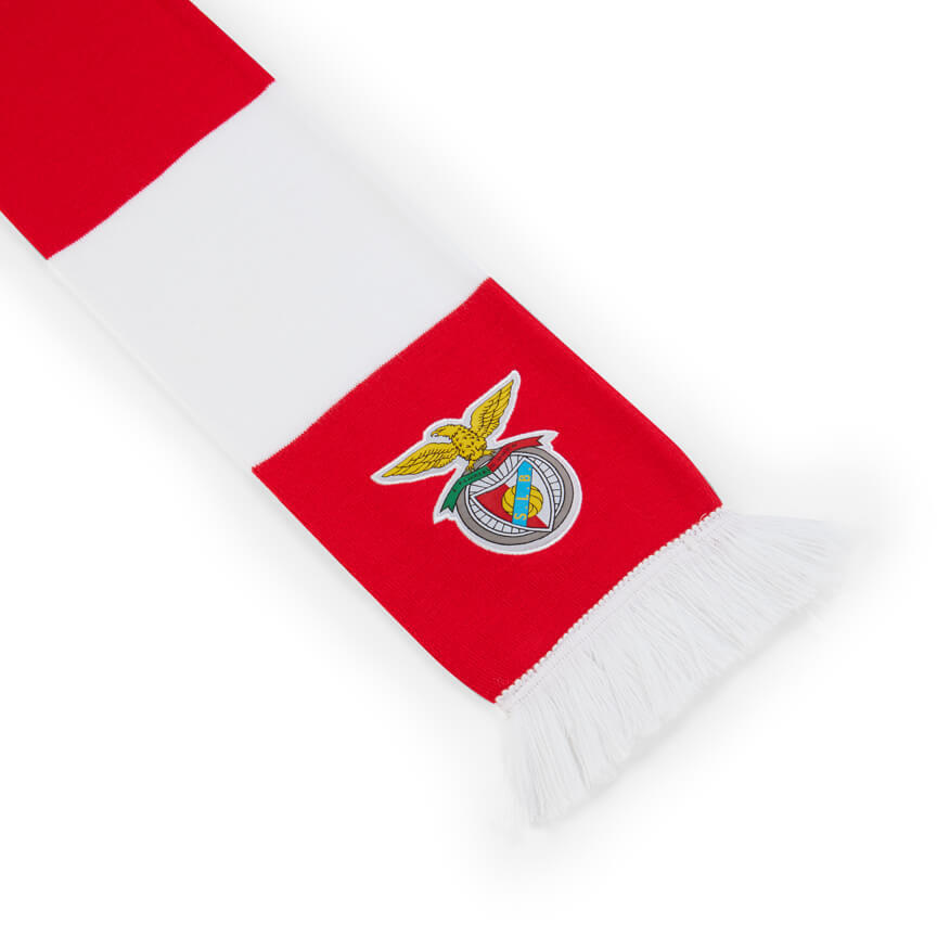 Echarpe rouge et blanche avec logo Benfica brodé 3/3