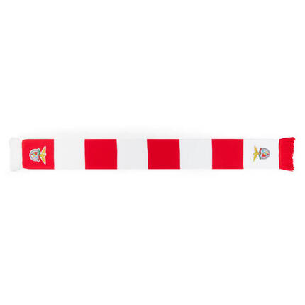 Echarpe rouge et blanche avec logo Benfica brodé