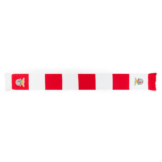 Echarpe rouge et blanche avec logo Benfica brodé