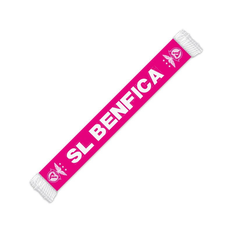 Cachecol Cor-de-Rosa com logo Benfica nas Pontas