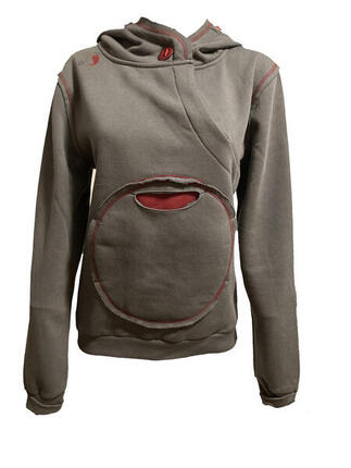 Hoodie Ely Rock Slave polyester gris coupe régulière capuche