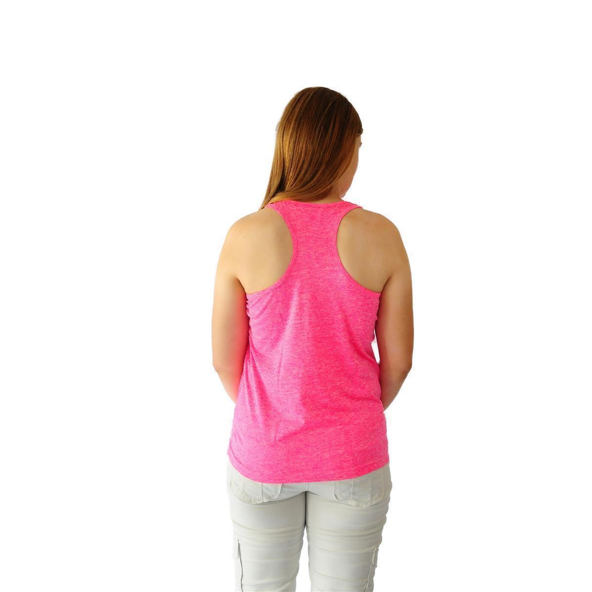 Tanktop Split Fitness/Gym Damen Rosa Neon Vigore Ohne Atmungsaktiv JOLUVI